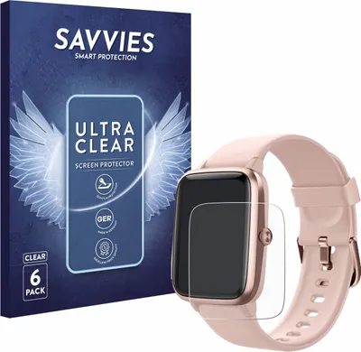 Produktbild von 6x Für Fitpolo Smartwatch 207 1.3" Schutzfolie Savvies Displayschutz Display Schutz Folie Klar Transparent