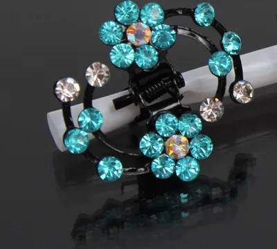 Produktbild von 3 Mini Haarklammern Strass Sternenschweif türkis