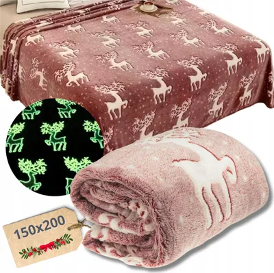 Produktbild von Festlich leuchtende Glow-in-the-Dark-Decke 150 x 200 cm warm für die Feiertage Tagesdecke
