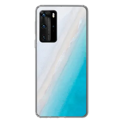 Produktbild von MuchoWow® Handyhülle Schutzhülle Hülle für Huawei P40 Pro Strand - Meer - Blau Silikon Softcase Handy Hülle - Schutz