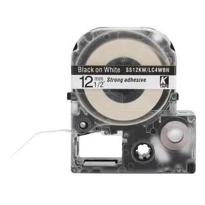 Image de Ruban pour étiqueteuse de 12 mm, compatible avec King Jim pour le modèle SR230CH, longueur 8 mètres