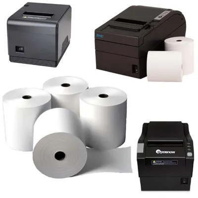 Thermopapier-Rollen 80x80x12,7 mm, 5er-Pack, weiß