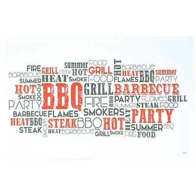 Produktbild von 6er Set Platzsets, Tischsets BBQ GRILLEN weiß 43x28cm Kesper WA
