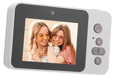 Zdjęcie produktu dla Aparat cyfrowy 1080p 12 MP z podwójnym obiektywem HD, wyświetlaczem 2,4 cala, autofokusem, kompaktowy aparat do selfie, kolor biały