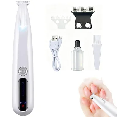 Produktbild von Haarschneider für Haustiere mit LED-Licht – Leiser Hund & Katze Trimmer, wasserdicht, für Fellpflege, Ganzkörper-Rasierer, Haustierpflegewerkzeug