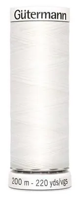 Nähgarn 200 m, weiß, 100% Polyester