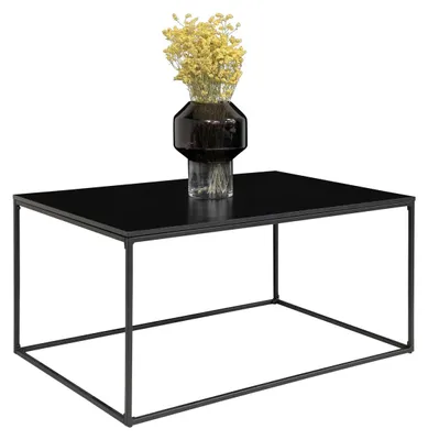 Immagine prodotto di Tavolino da salotto Vita in nero con struttura in acciaio, 90×60×45 cm