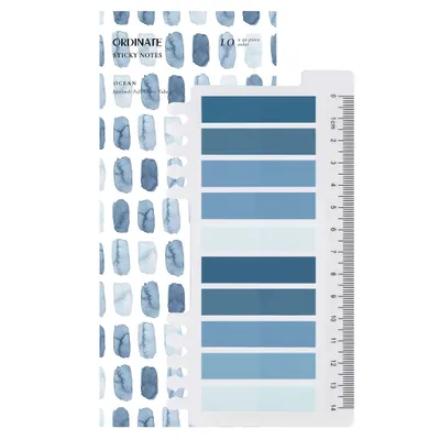 Produktbild von Ordinate-Ocean | Sticky Notes | Index Sticky Notes with Ruler | Page marker | Haftnotizen