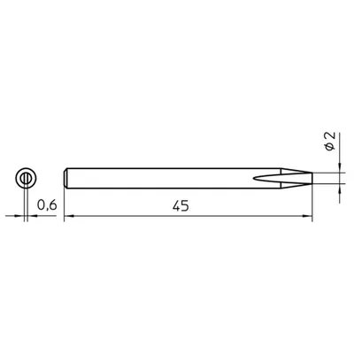 Produktbild von 10 Stück Weller Lötspitze Serie SPI Meißelform, SPI15 211/2,0 x 0,6 mm, gerade 4SPI15211-1