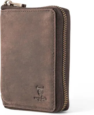 Produktbild von Herren Geldbörse Leder mit edler Geschenk Box,Elegantes Portemonnaie Herren mit RFID Blocker,Luxus Geldbörse mit Reißverschluss und Viele Kartenfächer