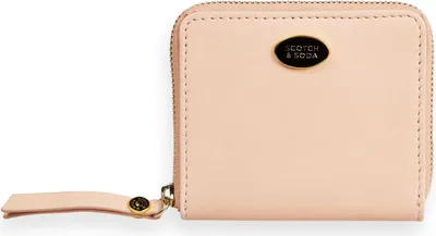 Image de SCOTCH & SODA Cuir étui pour carte de crédit Leather Bill Fold Zip Wallet Combo B rose