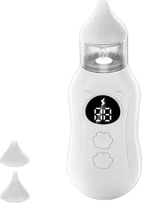 Produktbild von Wiederaufladbarer Baby-Nasensauger mit 9 Saugstufen und 2 Silikon-Saugaufsätzen – sanft und dennoch kraftvoll, ideal für Neugeborene und Säuglinge.