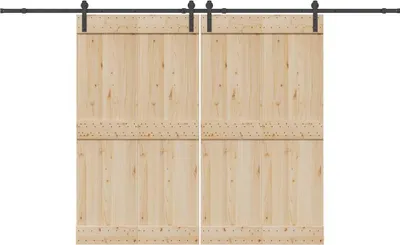 Image de vidaXL Kit de ferrures pour portes coulissantes 366 cm acier noir