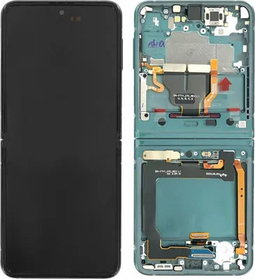 Produktbild von Samsung Display + Rahmen (ohne Kamera) F711 Galaxy Z Flip3 5G grün GH82-27243C