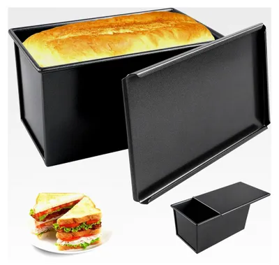 Produktbild von Brotbackform mit Deckel, Antihaftbeschichtung, rechteckig, 22,8 x 12,3 x 11 cm, für Brot und Toastbrot