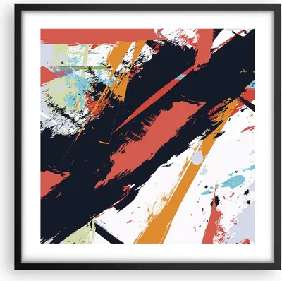 Produktbild von Gerahmtes Poster - Schwarzer Rahmen - Abstraktion Graffiti Modern - 50x50 cm - Wand Bild - Wanddeko - Wandbilder - Wandposter - Bilderrahmen - Bilder - Kunstdruck - Wandbild - P2BAC50x50-4257