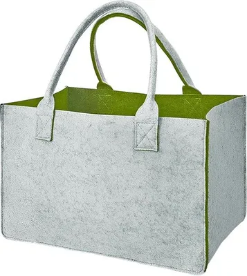 Produktbild von Unyqoos® Filz-Einkaufstasche 40 x 25 x 20 cm – 4 mm Filz, große wiederverwendbare Einkaufstasche mit Griff, praktischer Aufbewahrungs- und Holztragekorb, faltbar