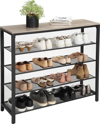 Produktbild von VASAGLE Schuhregal Schuhschrank 4 Ablagen Schuhablage 12-16 paar Schuhe Greige