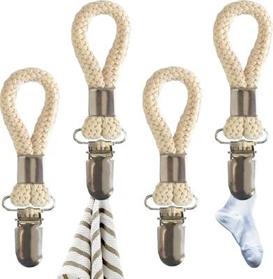 Obrázek produktu pro Sada 4 klipů na ručníky, klipy na ručníky 13 x 2,5 cm s poutkem, sada držáků na bavlněné kuchyňské utěrky, montážní klipy do domácnosti, skříňky, koupelny, velké klipy na fotografie, obrázky, ručníky