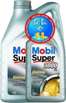 Produktbild von 5W40 Synthetisches Motoröl - MOBIL - Super 3000 - SONDERANGEBOT: 5 l + 1 l