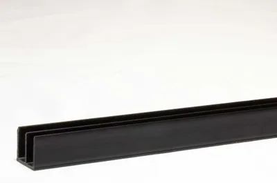 Produktbild von Glasführungsprofil schwarz 150 cm oben - für 4 mm Scheiben