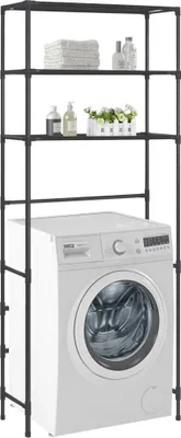 Image de vidaXL Étagère pour machine à laver 3 étagères Noir 69x28x169 cm