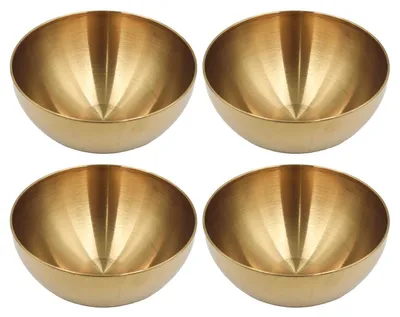 4er-Set Edelstahl Rührschüsseln, Gold, 15 cm, 700 ml