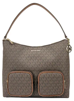 Produktbild von Michael Kors Merritt Cargo Schultertasche Signature gold