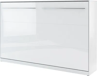 Produktbild von MIRJAN24 Schrankbett Concept Pro CP-05 Horizontal, Wandklappbett inkl. Lattenrost, Klappbett (120x200 cm, Weiß Matt / Weiß Hochglanz)