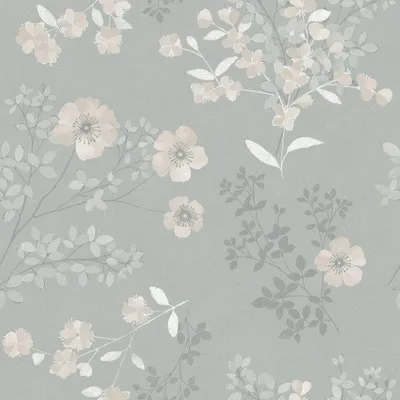 Produktbild von Borastapeter Tapete Blumen Grau - 660438 - 53 cm x 10.05 m