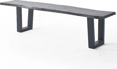 Produktbild von Esszimmer Sitzbank mit 180 cm Breite, Akazie massiv, grau sandgestrahlt - COSENZA-06