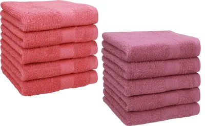 Produktbild von Betz 10 Stück Seiftücher 30x30 cm PREMIUM 100% Baumwolle  Farbe: himbeere und beere