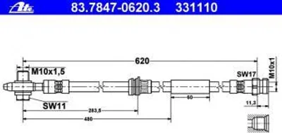 Produktbild von ATE Bremsschlauch 83.7847-0620.3
