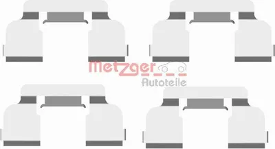 Produktbild von METZGER 109-1698 Zubehörsatz Scheibenbremsbelag Vorne für RENAULT TWINGO II (CN0) CLIO II (BB0/1/2, CB0/1/2) TWINGO I (C06) für DACIA SANDERO