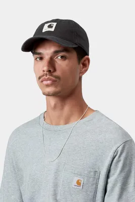 Image de Casquette Carhartt WIP en toile, couleur noire.