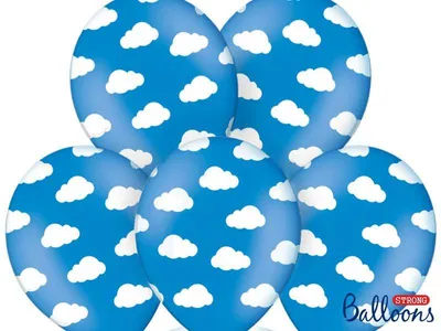 Zdjęcie produktu dla Balony Lateksowe, Chmurki Pastelowe Chabrowe, 30cm 6szt