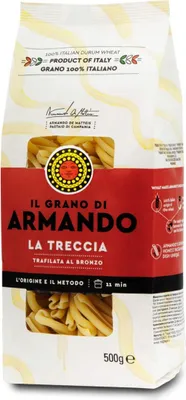Produktbild von 12x Il Grano Di Armando La Treccia Italienischer Weizen Bronze gezeichnet 100% Italienische Pasta 500g