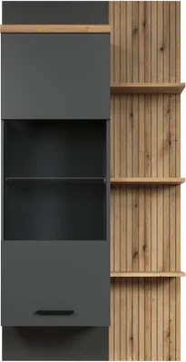 Image de Baggio bibliothèque 1 porte, 3 étagères anthracite.