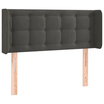 Image de vidaXL Tête de lit avec oreilles gris foncé 83x16x78/88 cm velours