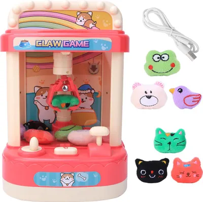 Image de Mini Doll Grabber Machine de jeu Jouet d'interaction parent-enfant avec musique légère (rose)