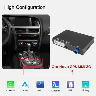 Immagine prodotto di Adattatore Junsun Wireless CarPlay Android Auto Interface per Audi A4 B8 A5 Q5 S5 2009-2015 con AirPlay Mirror Link Navi Bluetooth