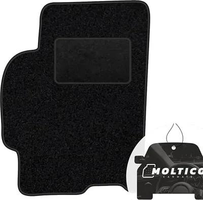 Produktbild von moto-MOLTICO Fahrer Fußmatte Auto Velours Fahrerseite Autoteppiche Schwarz Fahrermatte 1-teilig passend für Mazda 626 1982-1987