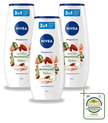 Obrázek produktu pro 3 kusy sprchového gelu NIVEA Winter Moment Cacao, objem 250 ml, balení