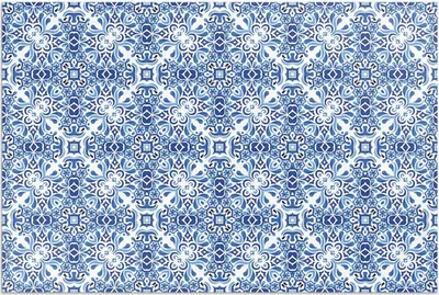 Produktbild von Portugiesisches Zierfliesenmuster – Vinylteppich – 150x225 cm – Outdoor Teppich – Terrasse – Wetterfest – Modern