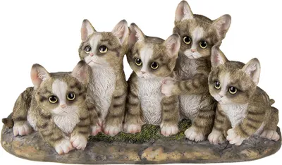 Produktbild von Clayre & Eef Figur Katze 32x13x16 cm Grau Kunststoff