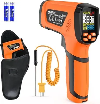 Produktbild von Infrarot-Thermometer Mestek -40 ° C 1600 ° C Hochtemperatur digitaler Lasermeter K-Probe IR-Pyrometer Nichtkontakt LCD-Alarmanpassungsemissionen