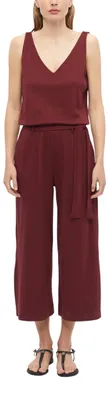 Produktbild von s.Oliver Damen Overall – Regular Fit, V-Ausschnitt, Interlockjersey – Größe 44, 3903_bordeaux
