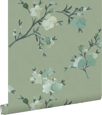 Immagine prodotto di ESTAhome carta da parati fiori di ciliegio verde 53 cm x 10.05 m