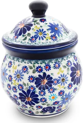 Produktbild von Original Bunzlauer Keramik 1,0 Liter Vorratsdose Behälter zur Aufbewahrung von Lebensmittel Ø12,1 cm, H 16 cm  Design DU126