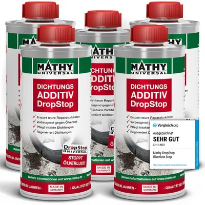 Produktbild von MATHY-DropStop Dichtungs-Additiv 5 x 250 ml - Öl-Additiv gegen Ölverlust